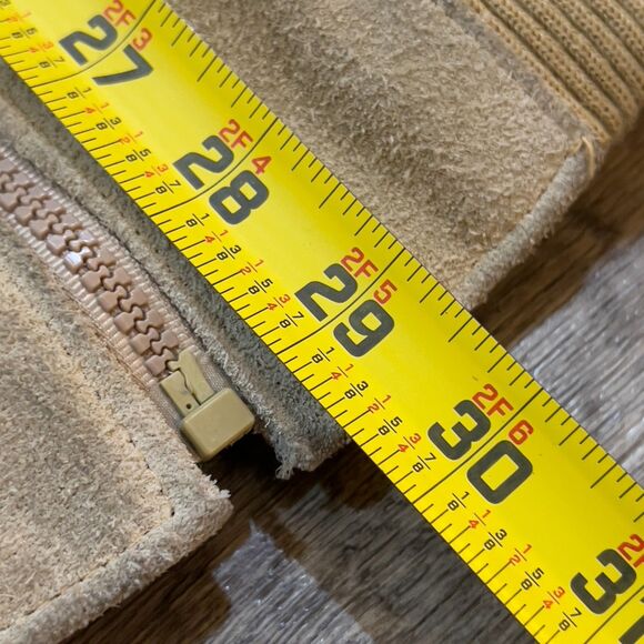 Vintage 90s Roughcut Suede Leather Jacket Outdoor Bomber Lined Coat - Men's XL - Picture 7 of 8